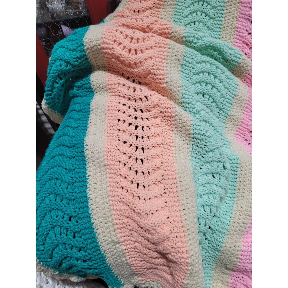 vintage hand made crochet blanket